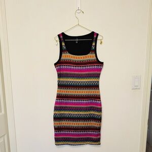 Pretty Garden Medium Colorful Patterned Sleeveless Knit Striped Dress 👗